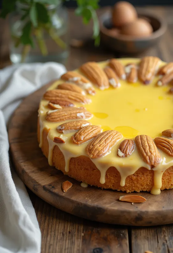 Švédska mandľová torta s mandľovým korpusom a vanilkovým krémom