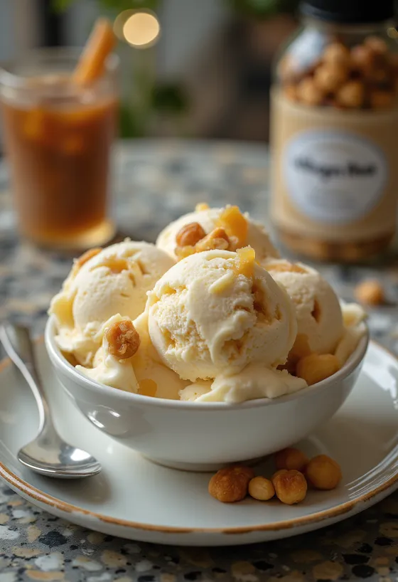 Zmrzlina Häagen-Dazs Macadamia Nut Brittle s kúskami karamelizovaných makadamových orechov