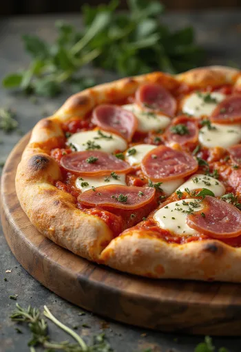 Pizza al Finocchiona s feniklovou salámou a čerstvým oreganom