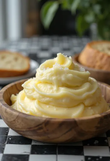 Domáci kajmak s krémovou konzistenciou v miske