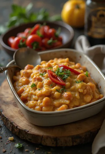 Moi Moi pečené v rúre, chrumkavé, korenené jedlo na tanieri.