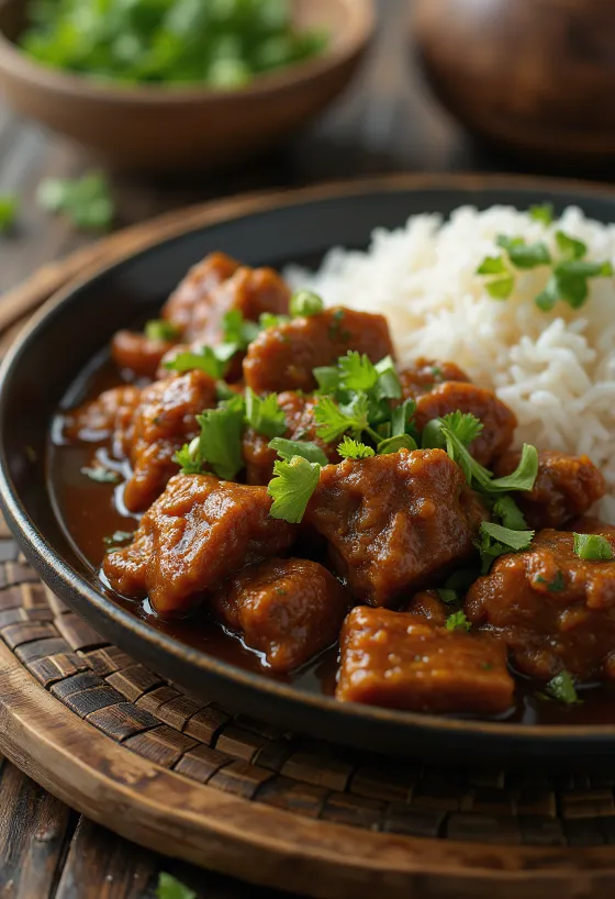 Hovädzie Rendang na tanieri