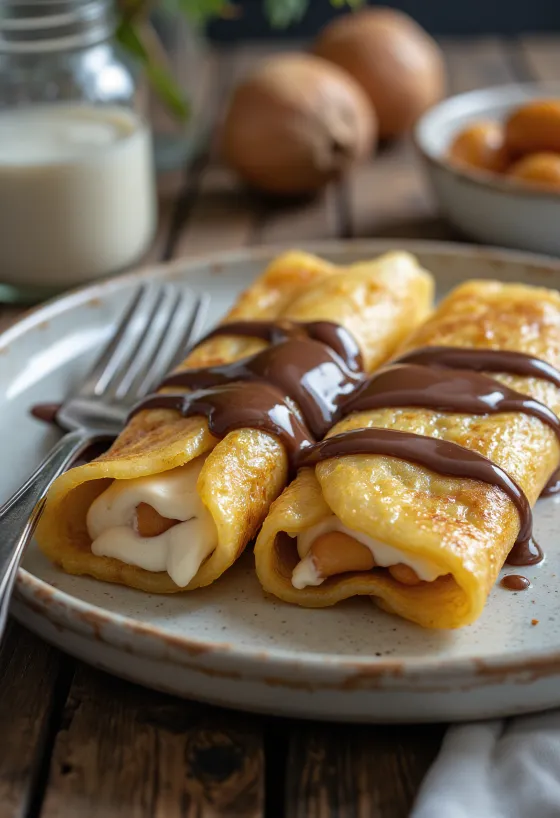 Gaštanové palacinky s čokoládovou polevou