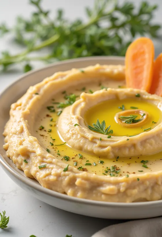 Prebiotický pórkový hummus, s čerstvou zeleninou