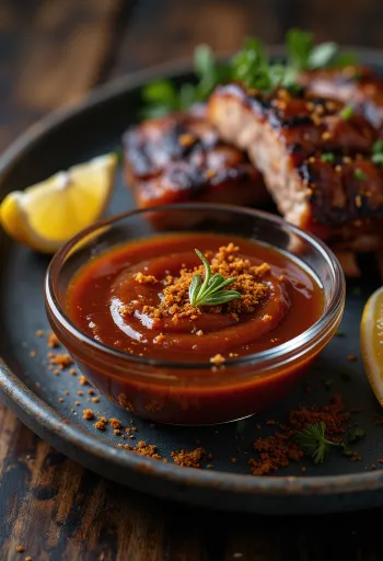 Cesnakovo-citrónová barbecue omáčka pri servírovaní