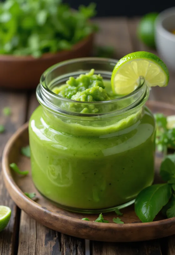 Mojo verde, čerstvá bylinková omáčka, bohatá na koriander a petržlenovú vňať