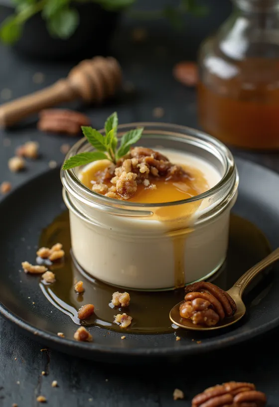 Panna cotta s pekanovými orechmi