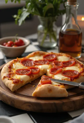 Pita pizza s mozzarellou a pepperoni