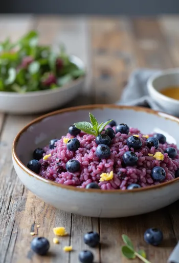 Čučoriedková ryža servírovaná