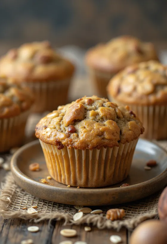 Gaštanovo-ovsené muffiny servírované