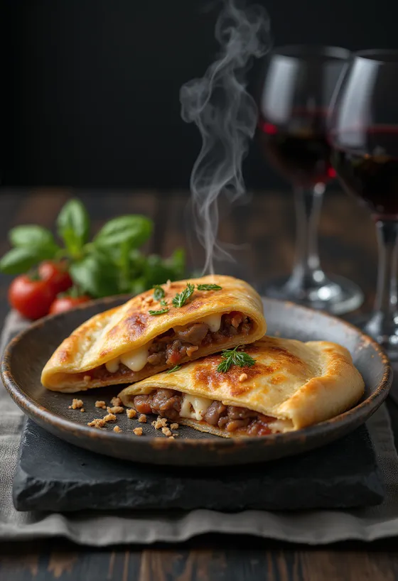 Čerstvo upečené hovädzie Calzone