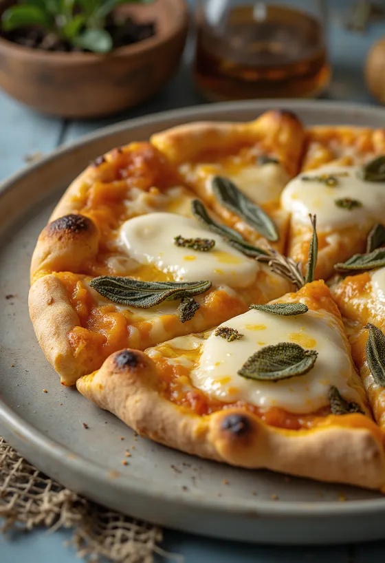 Pizza alla Zucca s pečenou tekvicou a mozzarellou