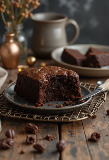 Domáca čokoládová torta servírovaná