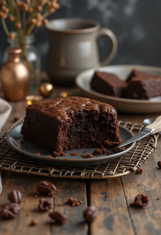 Domáca čokoládová torta servírovaná