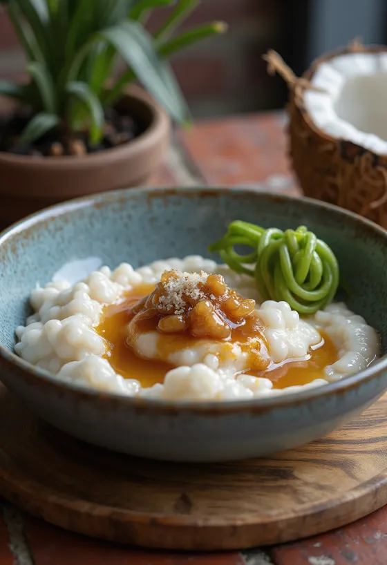 Bubur Sumsum, ryžová kaša s kokosovým mliekom