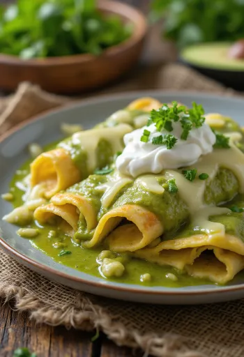 Enchilada verde naservírovaná