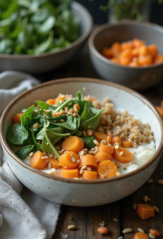 Buddha miska so zelerovým pyré na tanieri
