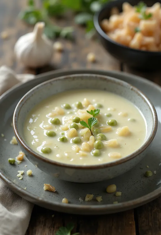 Cesnaková omáčka zo zeleného korenia, servírovanie