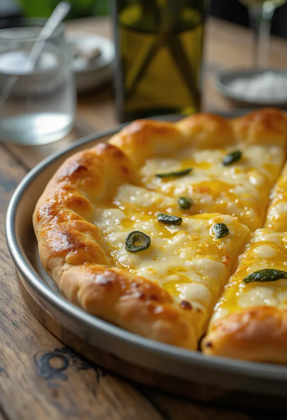 Pizza all’Olio s extra panenským olivovým olejom a čerstvými bylinkami