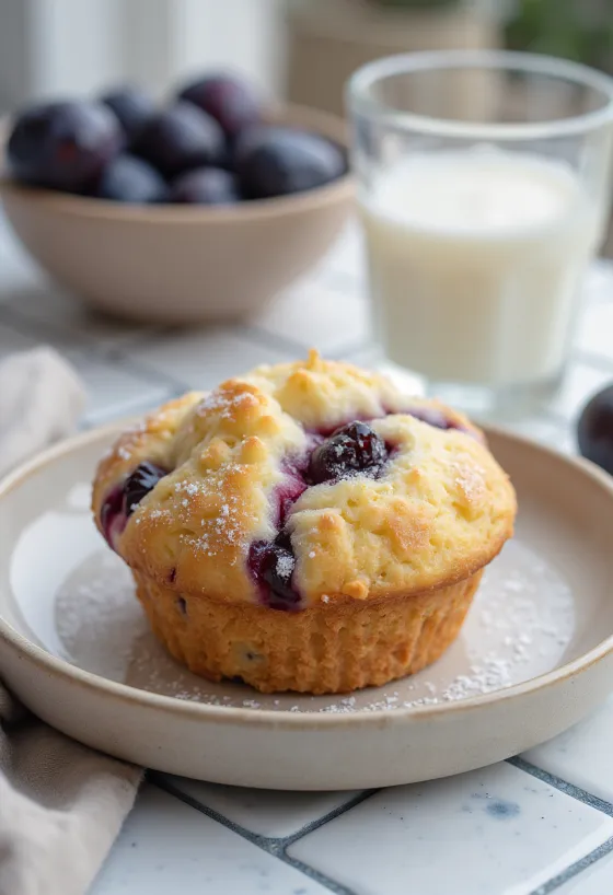 Slivkové muffiny na tanieri