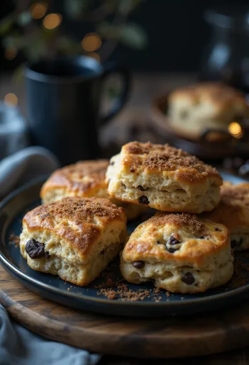 Kávové pagáče s mliekom naservírované na tanieri