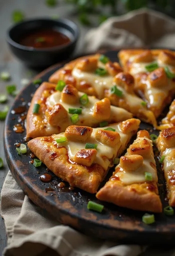 Teriyaki chicken pizza s grilovaným kuracím mäsom a sezamovými semienkami