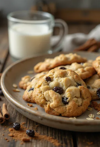 Čerstvo upečené hrozienkové sušienky