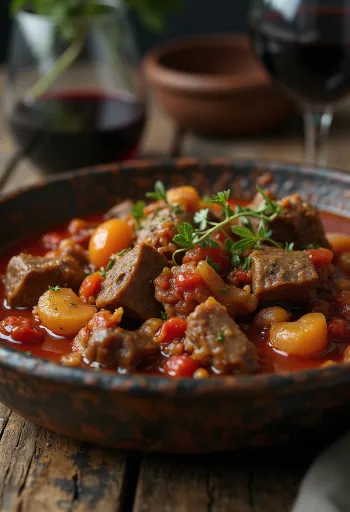 Stifado grécky hovädzí guláš servírovaný
