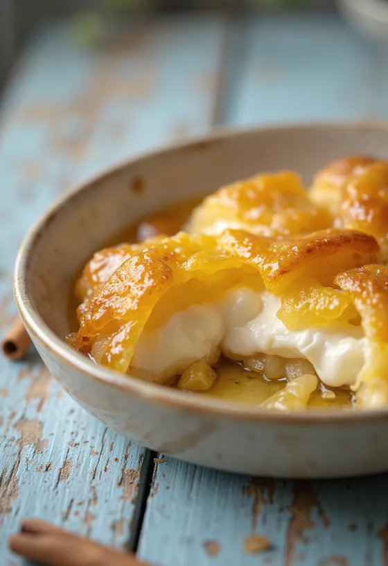 Galaktoboureko s mascarpone krémom, čerstvý a zlatohnedý koláč