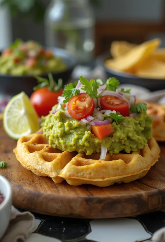 Slané gofri s guacamole