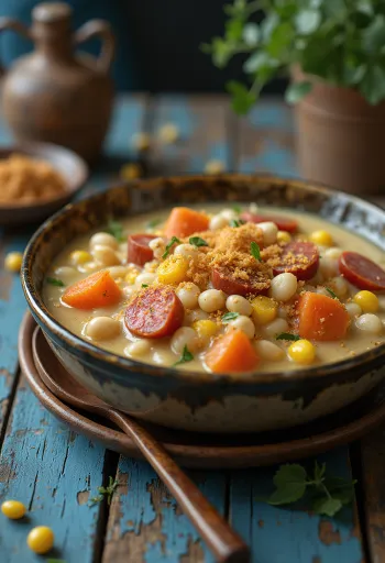 Locro de maíz s bohatou chuťou kukurice a fazule