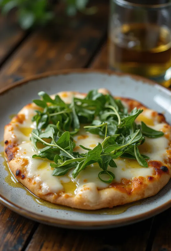 Pizza Bianca con Rucola s rukolou a syrom