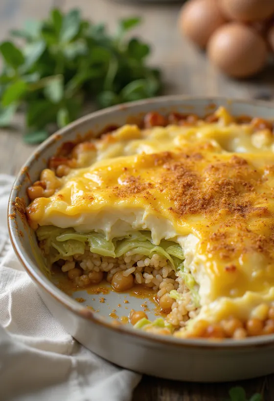 Vegánsky prekladaný kel pri servírovaní