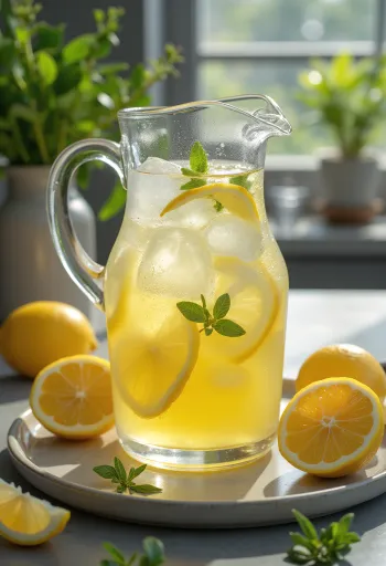 Mätová limonáda s čerstvým citrónom a ľadom