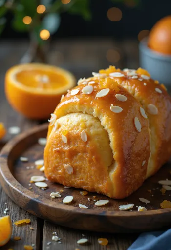 Panettone s pomarančovou kôrou, zdobené mandľami