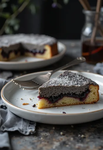 Klasická maková torta servírovaná