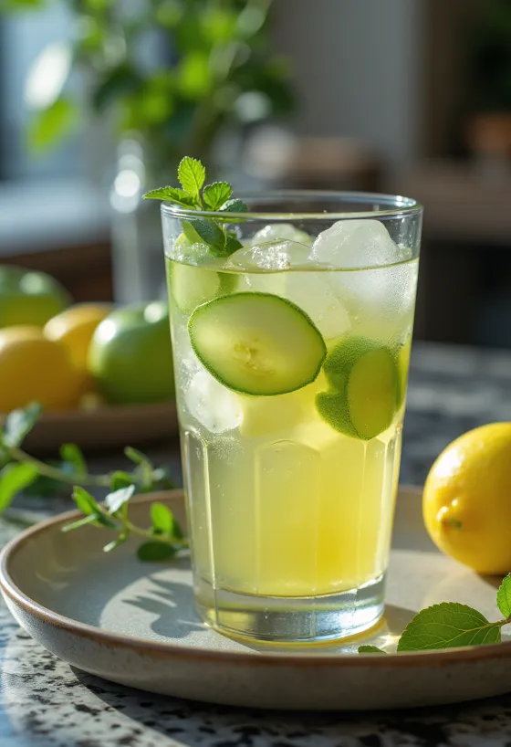 Ľadový cider so zeleným jablkom a mätou