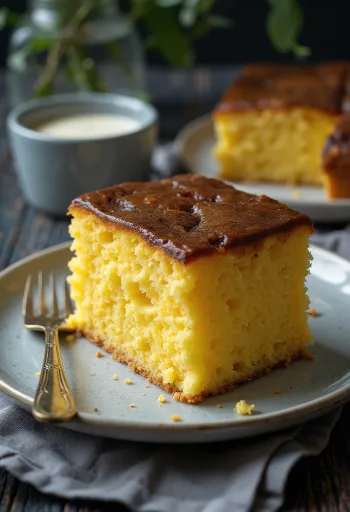 Kasutera mikan, mandarínkový koláč podávaný na tanieri