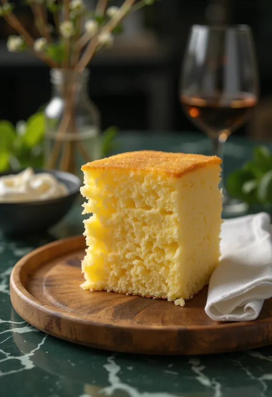 Klasická piškótová torta servírovaná