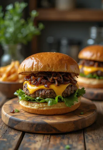 Hamburger so syrom Pepper Jack, šťavnatou mäsovou plackou a roztaveným syrom