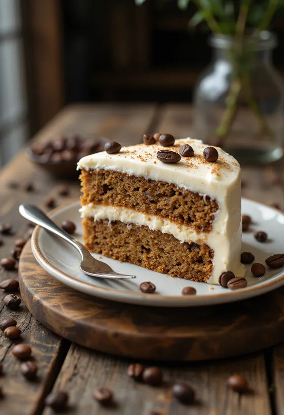 Kávová torta s mascarpone servírovaná