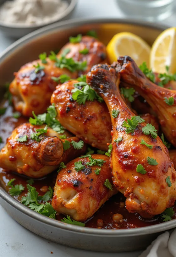 Tandoori kura podávané s chlebom naan a šalátom