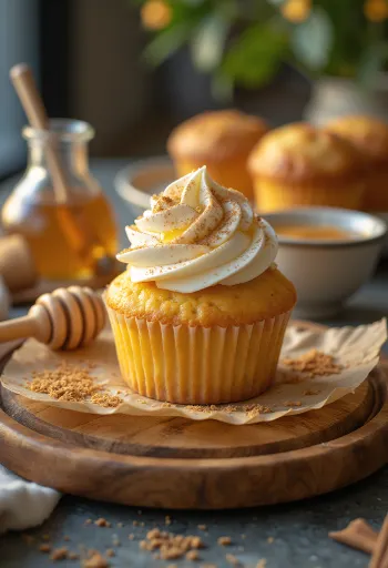 Medové cupcakes s mascarpone krémom