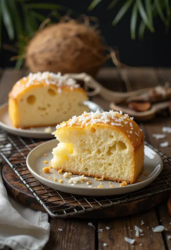 Servírovaná kokosová piškóta