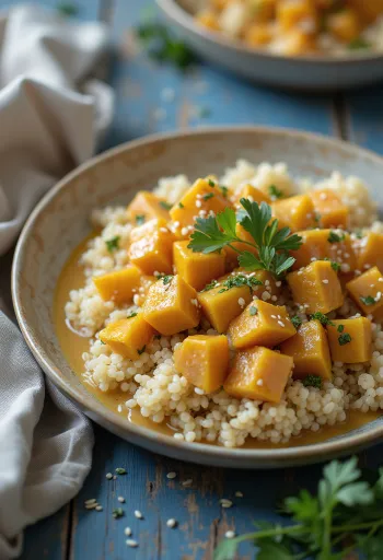 Tekvicové kari s quinoou a tahini