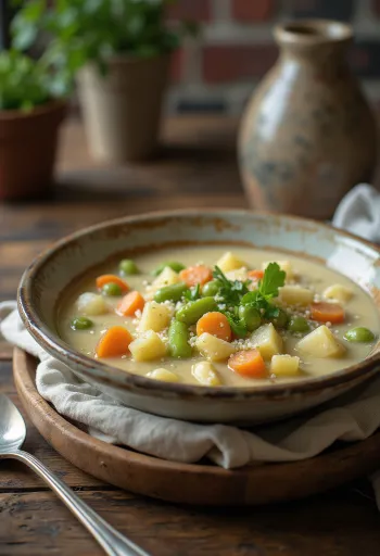Zeleninový Chowder, hustá polievka s množstvom farebnej zeleniny