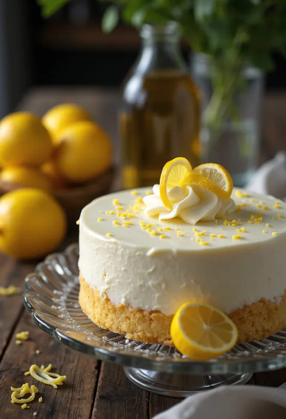 Citrónová penová torta s ozdobou