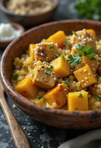 Tekvicové kari s quinoou a tofu