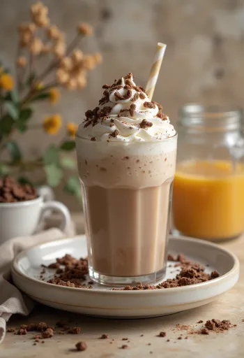 Medovo-čokoládové frappuccino v pohári
