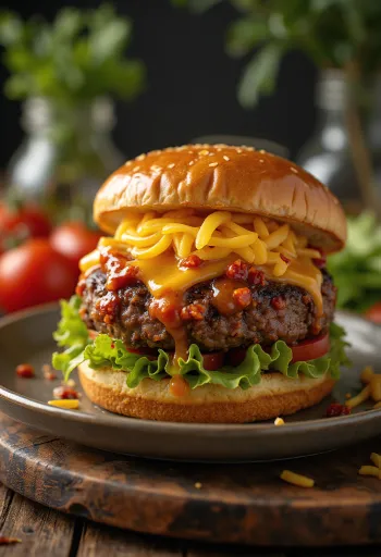 Sweet Chilli burger na tanieri